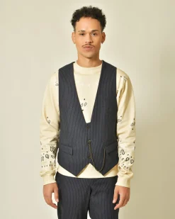 La Piscine Paris Gilet de costume en laine mélangée à rayures Lords & Fools*Homme Costumes|Blousons & Vestes