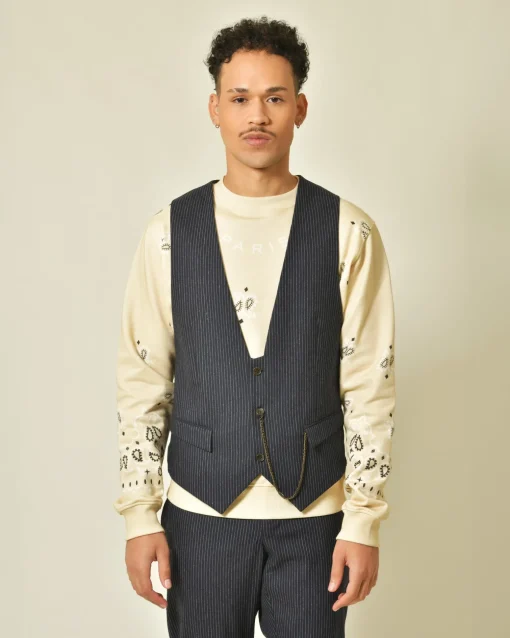 La Piscine Paris Gilet de costume en laine mélangée à rayures Lords & Fools*Homme Costumes|Blousons & Vestes