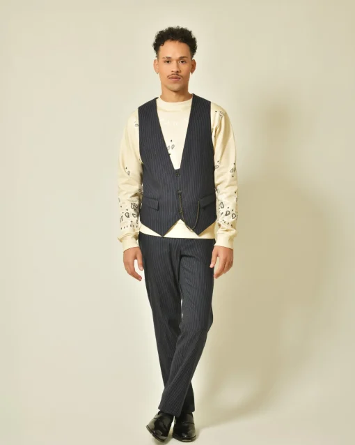 La Piscine Paris Gilet de costume en laine mélangée à rayures Lords & Fools*Homme Costumes|Blousons & Vestes