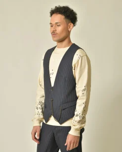 La Piscine Paris Gilet de costume en laine mélangée à rayures Lords & Fools*Homme Costumes|Blousons & Vestes