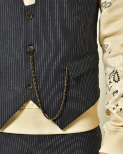 La Piscine Paris Gilet de costume en laine mélangée à rayures Lords & Fools*Homme Costumes|Blousons & Vestes