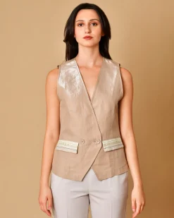 La Piscine Paris Gilet en coton Lorena Antoniazzi*Femme Blousons & Vestes