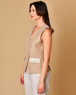 La Piscine Paris Gilet en coton Lorena Antoniazzi*Femme Blousons & Vestes