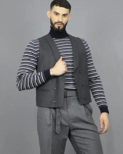 La Piscine Paris Gilet en laine à double boutonnage Pal Zileri*Homme Blousons & Vestes