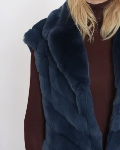 La Piscine Paris Gilet long sans manche fourrure Fontani*Femme Manteaux