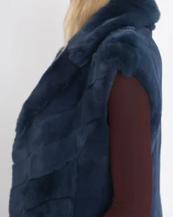 La Piscine Paris Gilet long sans manche fourrure Fontani*Femme Manteaux