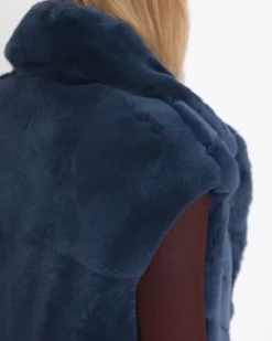 La Piscine Paris Gilet long sans manche fourrure Fontani*Femme Manteaux