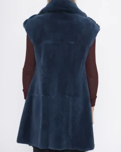 La Piscine Paris Gilet long sans manche fourrure Fontani*Femme Manteaux