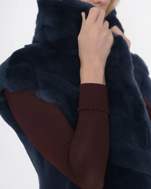 La Piscine Paris Gilet long sans manche fourrure Fontani*Femme Manteaux