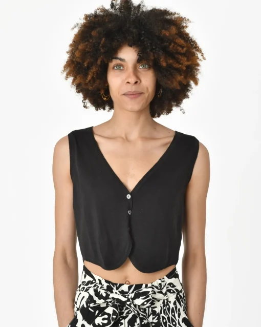 La Piscine Paris Gilet e 120% Lino*Femme Pulls & Cardigans