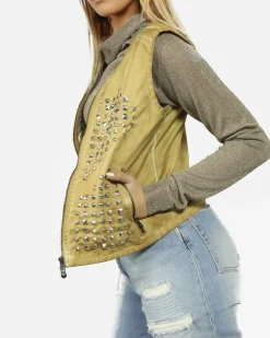 La Piscine Paris Gilet sans manches clouté Lerock*Femme Blousons & Vestes