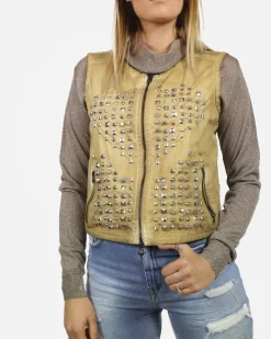 La Piscine Paris Gilet sans manches clouté Lerock*Femme Blousons & Vestes