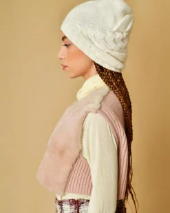 La Piscine Paris Gilet sans manches en maille et vison Manzoni 24*Femme Pulls & Cardigans