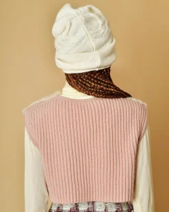 La Piscine Paris Gilet sans manches en maille et vison Manzoni 24*Femme Pulls & Cardigans