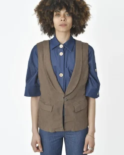 La Piscine Paris Gilet sans manches 120% Lino*Femme Blousons & Vestes