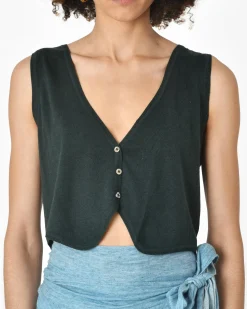 La Piscine Paris Gilet foncé 120% Lino*Femme Pulls & Cardigans