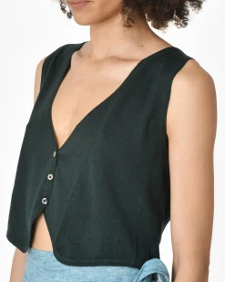 La Piscine Paris Gilet foncé 120% Lino*Femme Pulls & Cardigans