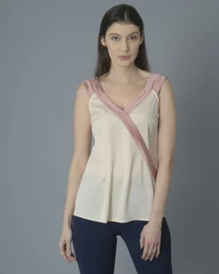 La Piscine Paris Haut en crêpe à finitions en satin Nenette*Femme Tops