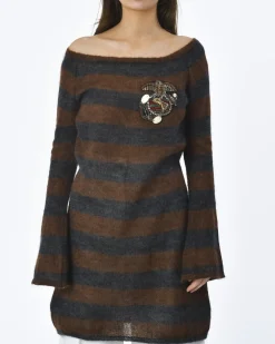 La Piscine Paris Haut maille rayé gris Liis Japan*Femme Pulls & Cardigans