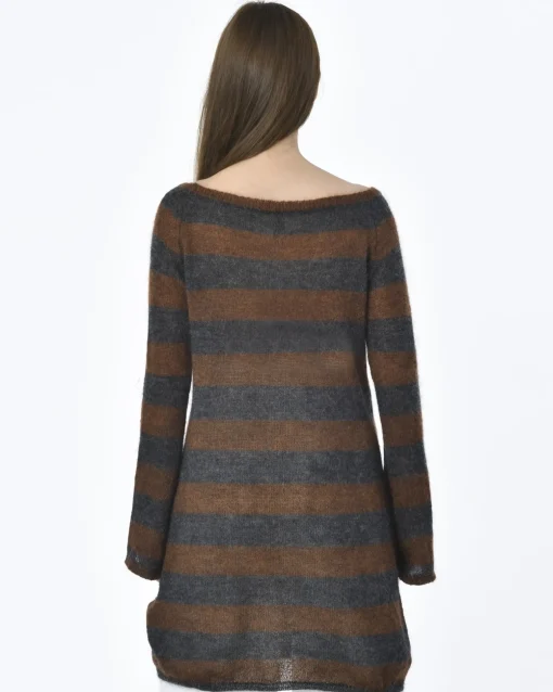 La Piscine Paris Haut maille rayé gris Liis Japan*Femme Pulls & Cardigans