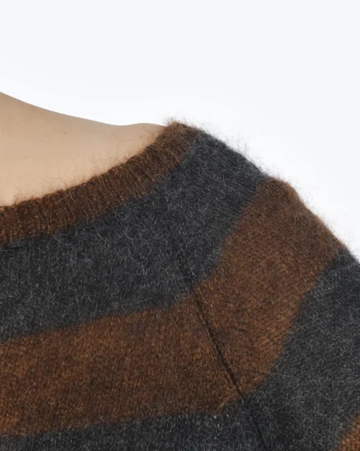 La Piscine Paris Haut maille rayé gris Liis Japan*Femme Pulls & Cardigans