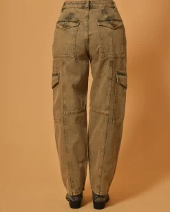 La Piscine Paris Jean cargo en coton beige Chloé Stora*Femme Bas Femme|Jeans