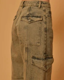 La Piscine Paris Jean cargo en coton beige Chloé Stora*Femme Bas Femme|Jeans