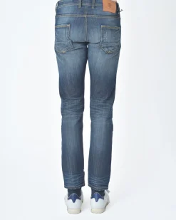 La Piscine Paris Jean denim délavé détail bordure de poche orange 3D*Homme Jeans