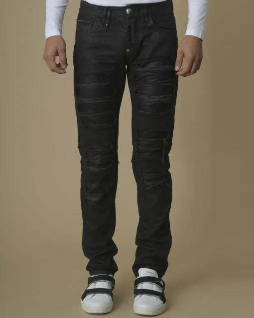 La Piscine Paris Jean destroy biker Philipp Plein*Homme Jeans