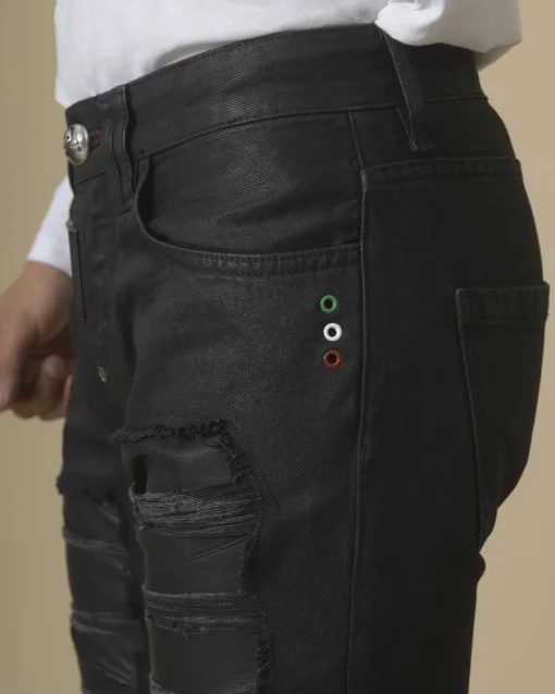 La Piscine Paris Jean destroy biker Philipp Plein*Homme Jeans
