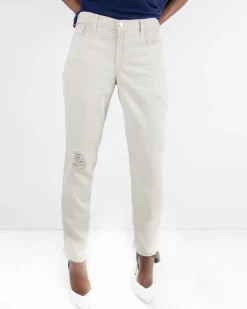 La Piscine Paris Jean droit crème à déchirures Jbrand*Femme Jeans