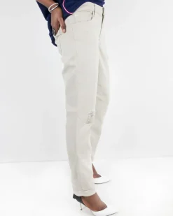 La Piscine Paris Jean droit crème à déchirures Jbrand*Femme Jeans