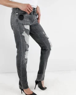 La Piscine Paris Jean droit en coton à déchirures John Galliano*Femme Jeans