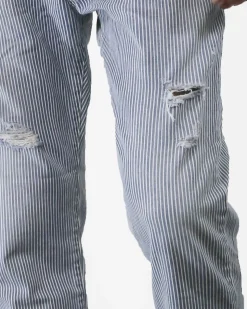 La Piscine Paris Jean droit en coton à rayure fine TrueNYC*Homme Jeans