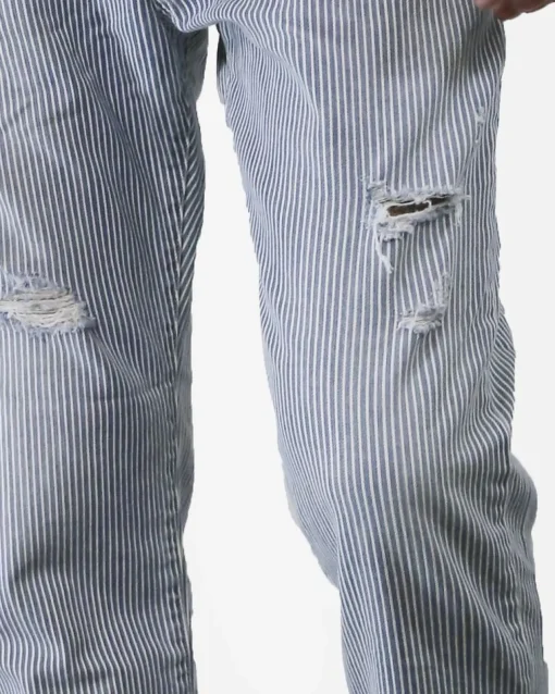 La Piscine Paris Jean droit en coton à rayure fine TrueNYC*Homme Jeans