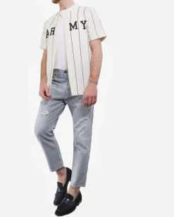 La Piscine Paris Jean droit en coton à rayure fine TrueNYC*Homme Jeans
