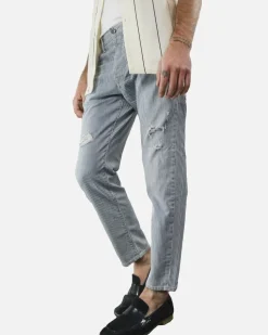 La Piscine Paris Jean droit en coton à rayure fine TrueNYC*Homme Jeans