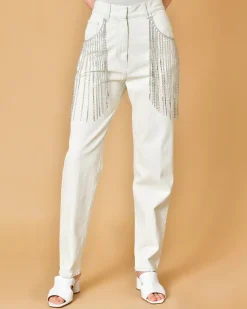 La Piscine Paris Jean en coton avec franges ornées de strass Forte Forte*Femme Jeans|Bas Femme