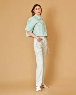 La Piscine Paris Jean en coton avec franges ornées de strass Forte Forte*Femme Jeans|Bas Femme
