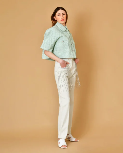 La Piscine Paris Jean en coton avec franges ornées de strass Forte Forte*Femme Jeans|Bas Femme