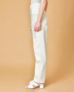 La Piscine Paris Jean en coton avec franges ornées de strass Forte Forte*Femme Jeans|Bas Femme