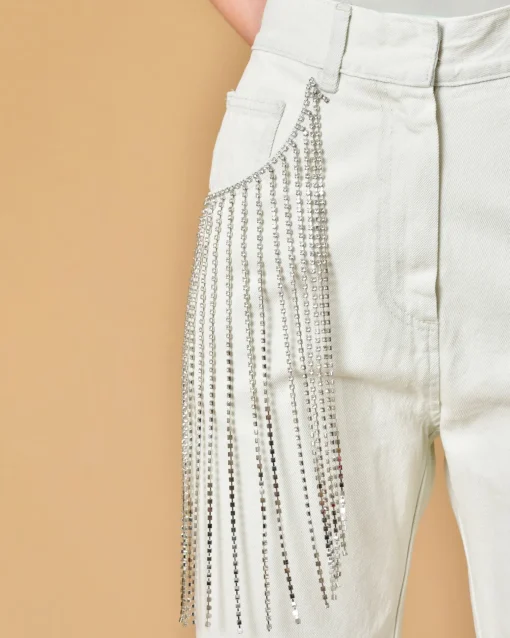 La Piscine Paris Jean en coton avec franges ornées de strass Forte Forte*Femme Jeans|Bas Femme