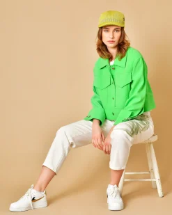 La Piscine Paris Jean en coton imprimés feuilles Lorena Antoniazzi*Femme Pantalons|Bas Femme