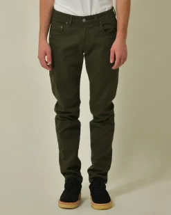 La Piscine Paris Jean en coton kaki slim AT.P.CO*Homme Jeans