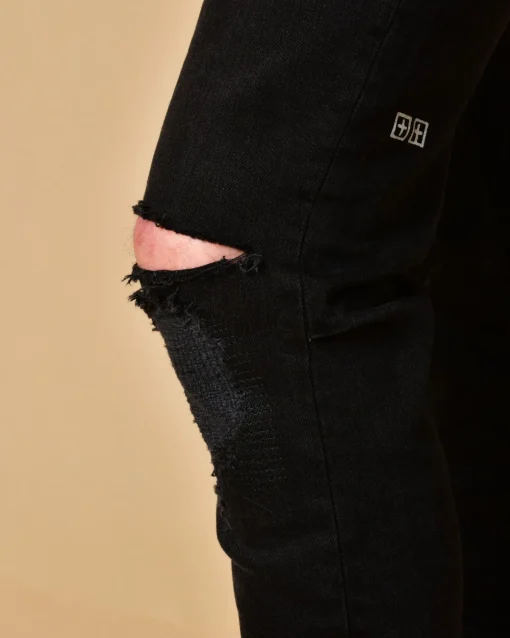 La Piscine Paris Jean en coton noir déchiré Ksubi*Homme Pantalons