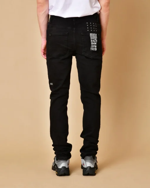 La Piscine Paris Jean en coton noir déchiré Ksubi*Homme Pantalons