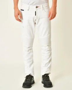 La Piscine Paris Jean motard en coton Philipp Plein*Homme Jeans