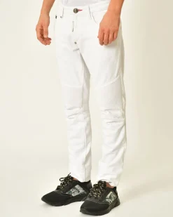 La Piscine Paris Jean motard en coton Philipp Plein*Homme Jeans