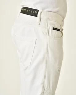 La Piscine Paris Jean motard en coton Philipp Plein*Homme Jeans