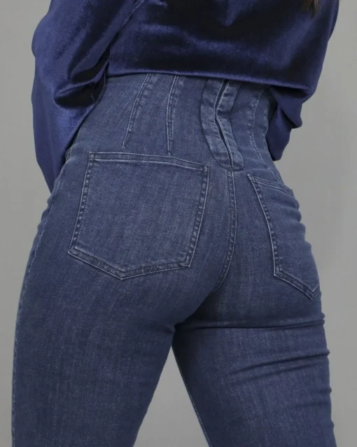 La Piscine Paris Jean raccourci en stretch avec baleine Space Simona Corsellini*Femme Jeans